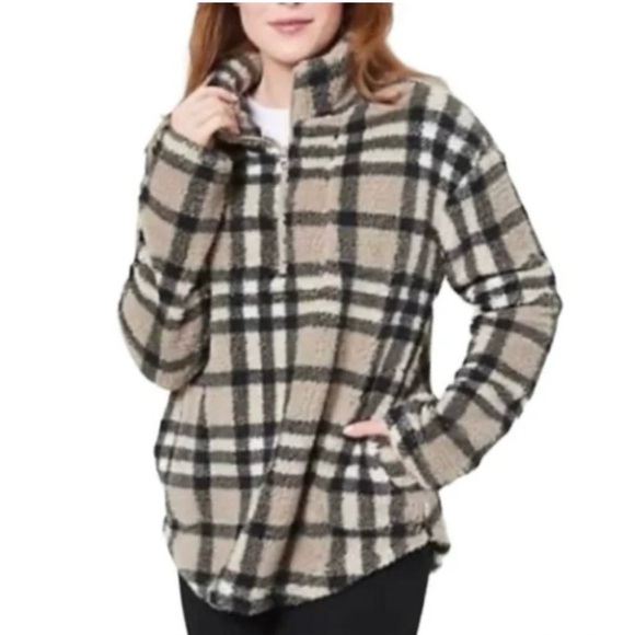 Koolaburra by UGG Brushed Back Sherpa Funnel Neck Pullover Women’s Medium - Picture 1 of 12